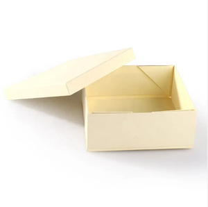 Caja de embalaje plegable de alta calidad Color beige Cartón de papel al por mayor con lámina UV y tapa separada - Product Image 2