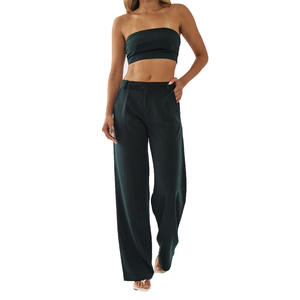 กางเกงขายาวทรงสกินนี่เอวยางยืดแบบเต็มตัว ผลิตแบบ OEM/ODM สำหรับผู้หญิง เป็นมิตรกับสิ่งแวดล้อม ระบายอากาศได้ดี เอวปานกลาง แฟชั่นสำหรับใส่ทำงาน - Product Image 1