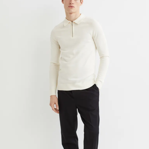 Chemise à manches longues en tricot écologique pour homme, couleur unie, streetwear d'été, hauts décontractés tendance - Product Image 3