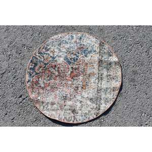 พรมขนสัตว์ทำมือสีแดงสีน้ำเงินสีแดงคลาสสิกขนาด2.3x2.3ฟุตสไตล์ตุรกีพื้นที่ขนาดใหญ่สี่เหลี่ยมผืนผ้าพื้นที่นามธรรมพื้นผิวยางขนาด10มม. สำหรับใช้ในห้องโถง - Product Image 3