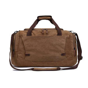Unisex Outdoor Shoulder Travel Luggage OEM FBA Accessory Manufacturer's Canvas Cotton Duffal Bag <b>Candy</b> FBA Fulfilled 20-36L - Product Image 1