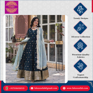 Impresionante diseño de lujo Bordado Secuencia Trabajo Manga completa Diseñador Ropa de fiesta Look Faux Georgette Vestido con Dupatta cosido - Product Image 3