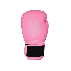 Gants d'entraînement de boxe en cuir PU rose avec fermeture velcro au poignet pour un usage unisexe - Product Image 1
