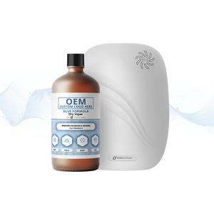 Neutraliseur d'odeurs à vapeur sèche formule bleue : odeurs de sueur, de fèces, de fumée et de solvants - Bouteille de 1L - OEM / Marque privée - Product Image 1