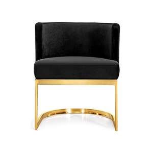Chaise de luxe en tissu velours doré et noir design en maille Mobilier console incrusté d'os Prix de gros de haute qualité pour la maison et l'hôtel - Product Image 3