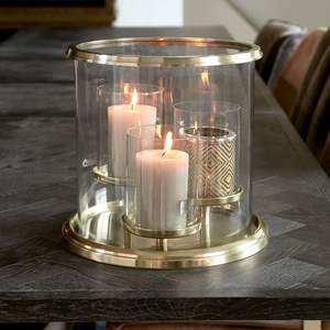 เชิงเทียนทำด้วยมือสีทองรอยัลหรูหราแก้วร้อนและสง่างามพร้อมเทียนสามชั้นสำหรับตกแต่งคริสต์มาส - Product Image 2