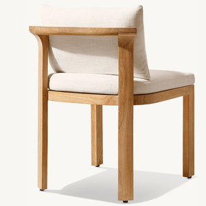 Silla individual sin brazos de madera de teca con estilo moderno, adecuada para uso en jardín o para restaurantes al aire libre. - Product Image 5