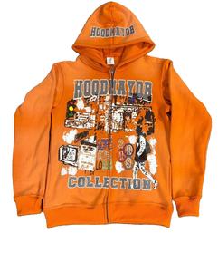 Vente en gros 100% sweat à capuche en molleton de coton pour homme lourd 400gsm double fermeture éclair complète avec logo personnalisé sans cordon de serrage pour l'hiver - Product Image 3