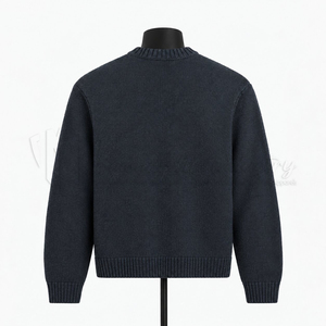 Suéter de Punto Acrílico Sólido Gris Oscuro para Hombre, Cuello Redondo, Manga Larga, Informal, Transpirable, de Secado Rápido, con Logotipo Personalizado - Product Image 2