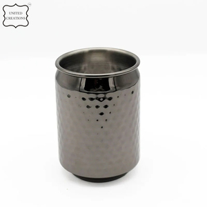 Modern Single Piece Hammered Stainless Steel <b>Glass</b> for Water Juice Wine Bars and Parties - Product Image 3