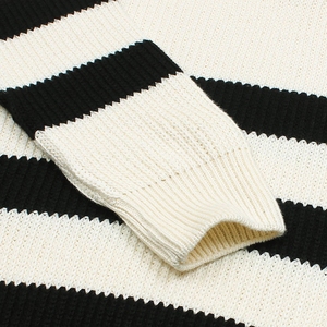 เสื้อสเวตเตอร์ถักนิตติ้ง Zra Quarter 1/4มีซิประดับพรีเมียมเสื้อสเวตเตอร์ถักมาชเมลโล่สายสีน้ำเงินเข้มสำหรับฤดูหนาว - Product Image 3