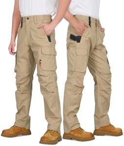 Pantalon de travail cargo en coton FR personnalisé pour hommes – Pantalon de travail utilitaire et de sécurité pour charpentiers et ouvriers du bâtiment - Product Image 1