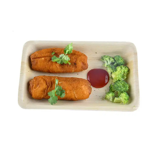 Bandejas de cena rectangulares desechables biodegradables de alta calidad Material de papel de hoja de palma para bodas fiestas disponibles al por mayor - Product Image 5