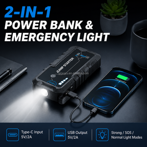 Arrancador de Baterías Portátil para Motocicletas y Camiones C1 OEM ODM, 12V 6000mAh, 300A de Arranque, 600A de Pico, con Luz de Emergencia LED - Product Image 4