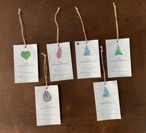 Organic <b>Plantable</b> Biodegradable <b>Paper</b> Hangtags Handcrafted Clothing Lines Labels for Apparel Packaging <b>Paper</b> Paperboard Printing - Product Image 4