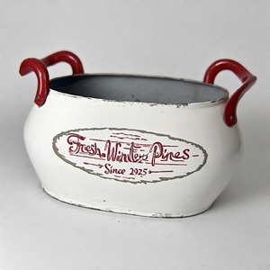 Maceta de jardín Tinsel Touch hecha de metal galvanizado, perfecta para mostrar vegetación durante las vacaciones y la temporada navideña - Product Image 1