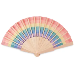 BOWFAN Personalized <b>Rainbow</b> <b>Wood</b> Fan for Promotional Party Supplies - Product Image 5
