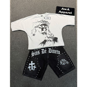 เซตเสื้อยืดและกางเกงขาสั้นสำหรับผู้ชายแห้งเร็วดีไซน์ใหม่ไซส์ปกติ - Product Image 5