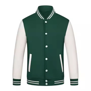Navy Slim-Fit Regular Leather Size Autumn Sport Letterman Style Standard Thickness <b>Wool</b> Nylon Shell Cotton <b>Men</b> s <b>Jackets</b> - Product Image 3