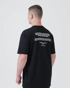 Camiseta de algodón negra con logotipo impreso personalizado para hombre de alta calidad, serigrafía de estilo informal pesado, venta al por mayor en blanco 2025 - Product Image 5