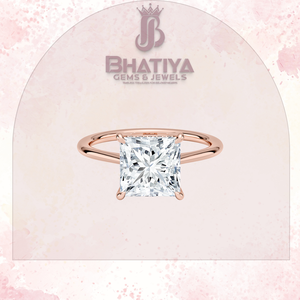 Anillo de diamante de Halo oculto de gama alta, anillo de compromiso nupcial estilo Elle, joyería de diamante de Laboratorio Certificado de Oro Original de 14K para ella - Product Image 3