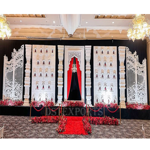 งานแต่งงานของมุสลิมโมร็อกโกได้รับแรงบันดาลใจจากการรับเวทีขนาดใหญ่กรอบไฟเบอร์ฉากหลังของตกแต่งงานแต่งงานในสหราชอาณาจักรสำหรับกิจกรรมกลางแจ้ง - Product Image 6