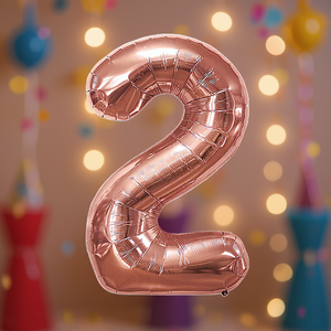 Globo de fiesta Party Love Numero Rose Gold N2 100cm Bolsa de 12 piezas - Product Image 3