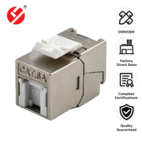Conector Keystone RJ45 STP Cat5e/Cat6/Cat6A blindado sin herramientas para placa de pared, panel de conexiones y cableado de red AWG