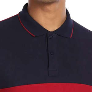 Camiseta Polo de Manga Corta para Hombre con Logotipo Personalizado al por Mayor, Diseño de Bloques de Color, Corte Ajustado, Transpirable, de Algodón, para Golf - Product Image 4