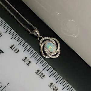 925 Sterling Silver Ethiopian <b>Opal</b> <b>Pendant</b> Unique Design Women Girls Silver Fine Jewelry Fashion <b>Pendant</b> Charm Anniversary Gifts - Product Image 3
