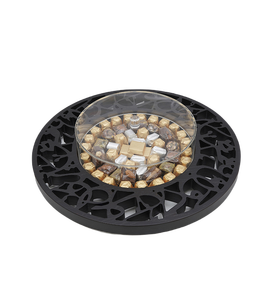 EID plateau rond stockage chocolat plateau de service avec couvercle serpillière en bois pour Ramadan fabriqué au VietNam - Product Image 5