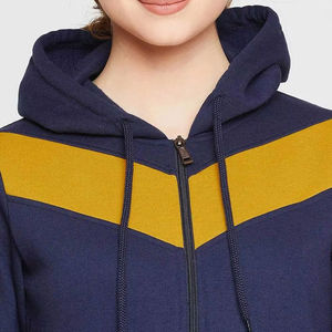 Sweats à capuche pleine longueur en coton 100% pour femmes du fabricant pakistanais tenue d'hiver à la mode avec logo avant sweats à capuche de couleur unie - Product Image 6