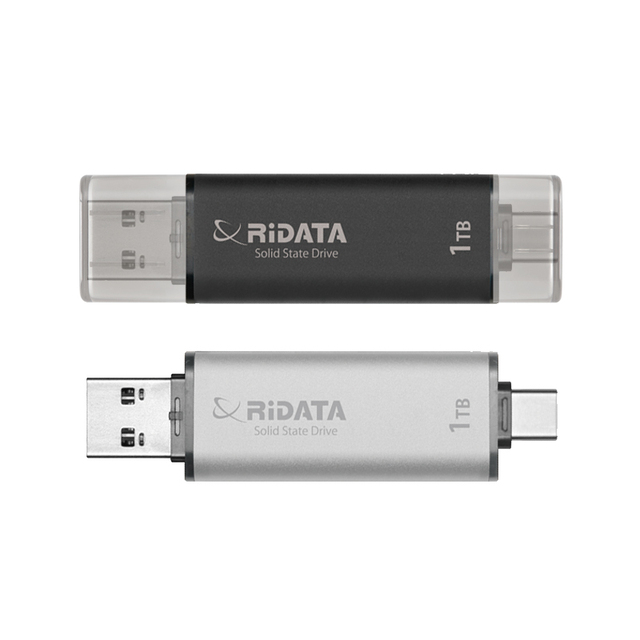 Portable External SSD RIDATA UV903 Solid State Drive, Read/Write up to 1050MB/s & 900MB/s, USB 3.2 Gen2 OTG Type C&Type a