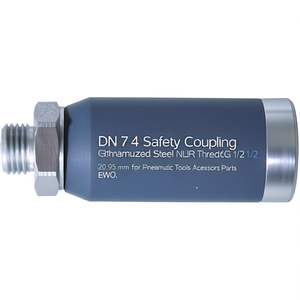 ข้อต่อเพื่อความปลอดภัย DN 7.4 พร้อมเกลียวภายนอก เหล็กชุบสังกะสี NBR เกลียว G 1/2 20.95 มม. สำหรับอุปกรณ์เสริมเครื่องมือลม EWO - Product Image 3