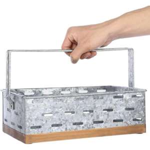 ที่ใส่ทิชชูโลหะชุบสังกะสีที่มีการออกแบบเป็นโรงนาและเหมาะสำหรับห้องน้ำหรือห้องครัวที่มีธีมการตกแต่งแบบวินเทจ - Product Image 2