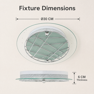 Modern Round LED <b>Ceiling</b> <b>Light</b> Iron Glass Flush Mount Design For Bedroom Living Area Kitchen Dining Space And <b>Office</b> - Product Image 3