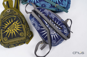 Customized Logo Eco-Friendly Unisex Fashion <b>Backpack</b> T02 With Hand-printed Beeswax Brocade Hoa Binh and Thai Binh Linen Material - Product Image 6