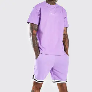 2024 New Arrivals OEM Supplier Custom Short Sleeve Men Two Pieces Set Summer Men's Casual Tshirt and Shorts Set