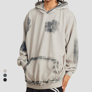 2025 Sudadera con capucha de gran tamaño para hombre, pintura desgastada de calidad superior, lavado ácido pesado, Terry francés Vintage 3D invierno - Product Image 1