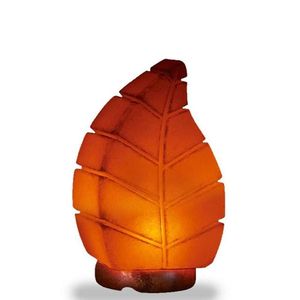 Lámpara de sal del Himalaya con forma de hoja de Pakistán hecha a mano, luz de cristal Natural artesanal para decoración de hogar y oficina tallada con amor - Product Image 6