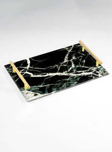 Plateau de service de table moderne pour hôtel, maison, restaurant, en finition argentée pour Noël - Product Image 3