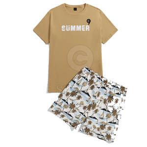 Conjunto de camiseta ligera de verano inspirada en la madera para hombre, transpirable e informal para usar en climas cálidos - Product Image 1