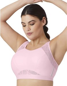 Digital Printing Logo Mesh High <b>Support</b> Four-Way Stretch Women's Sports Bra <b>Crop</b> <b>Top</b> Crisscross Straps Spandex/Nylon Fabric - Product Image 3