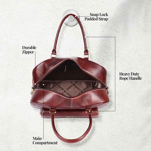 Sac de tourisme vintage en cuir avec logo personnalisé OEM ODM disponible Sac de tourisme de voyage en cuir étanche - Product Image 5