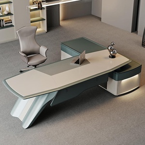 Escritorio Ejecutivo Modular Moderno de Lujo en Forma de L, de MDF Marrón, con Garantía de 3 Años, Marca ML, para Uso en el Hogar o para Directores Generales - Product Image 4