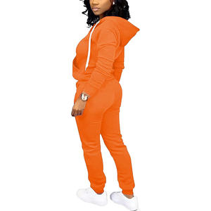 Conjunto de 2 Piezas de Chándal Extra Grande para Mujer con Logotipo Personalizado, Sudadera con Capucha Extra Grande y Pantalones de Felpa Cálidos de Algodón y Poliéster - Product Image 6