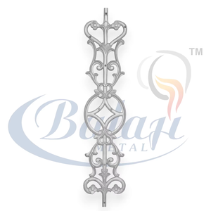 Barandilla Moderna sin Marco de Hierro Fundido y Aluminio Pulido Gris Super Shot Blast, Resistente al Agua y al Óxido, Moldeado en Arena - Product Image 1