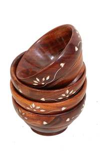 Cuencos de madera tallados a mano de Estilo Vintage minimalista, decoración única ecológica para el hogar y regalos hechos a mano de mayorista de artesanías HF - Product Image 2