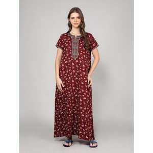 Chemise de nuit Alpine ODM avec poche latérale, fermeture à cordon, logo personnalisé, tissu tissé, toucher doux, encolure brodée à la machine, MOQ 3 pièces - Product Image 1