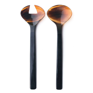 Cuchara para servir ensalada de cuerno de búfalo y cubiertos Cucharas clásicas premium y vajilla fina Cuchara para ensalada de cuerno - Product Image 3